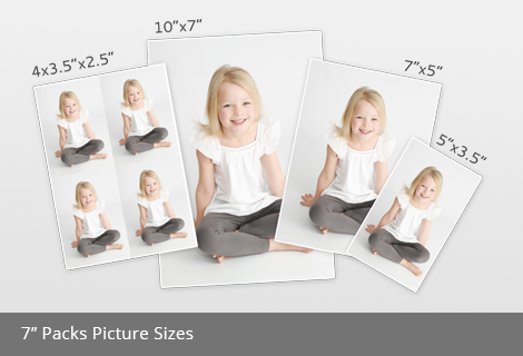 7 inch packs picture sizes