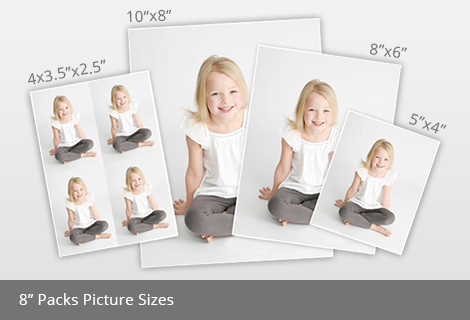 8 inch packs picture sizes
